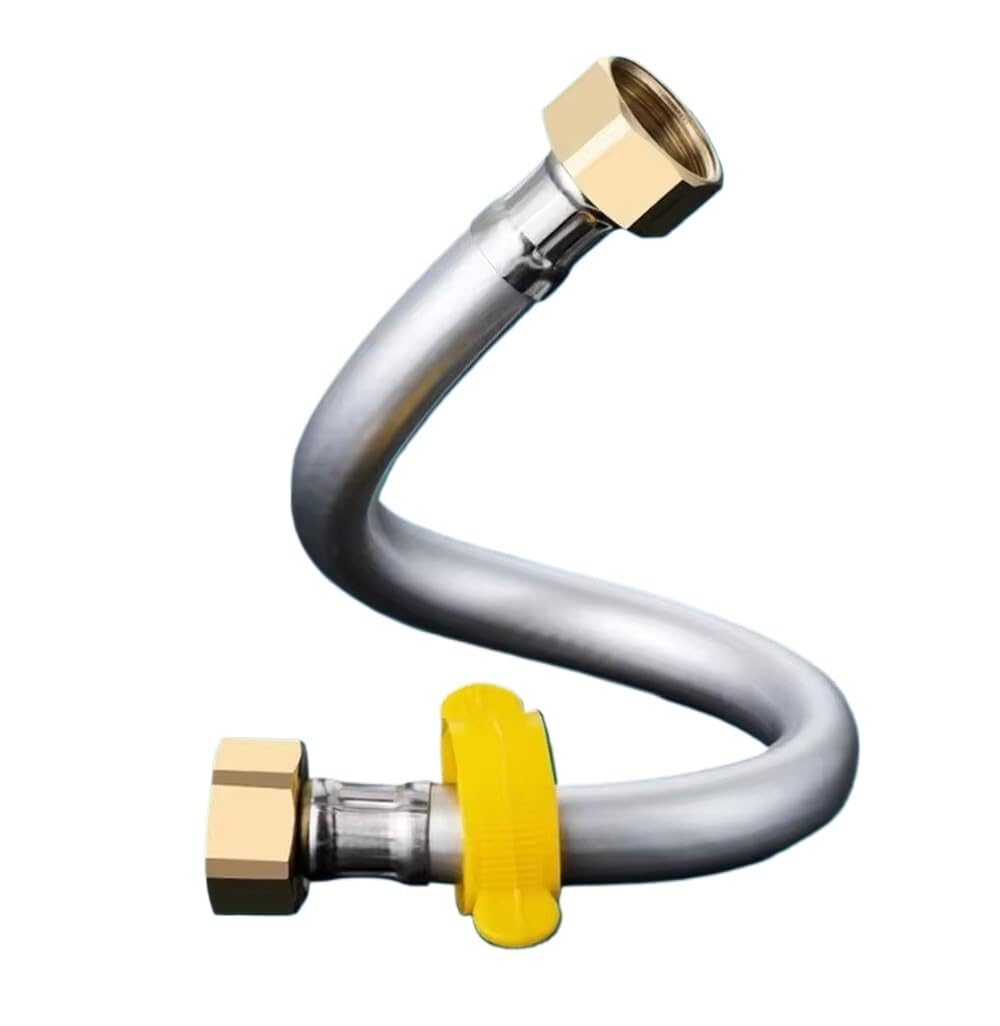 YIHANWUU Short Hose,Faucet Line Connector Washinghine Inlet Hose Connection Supply Water for Dishwashers Bathroom/Copper Nut/100 cm