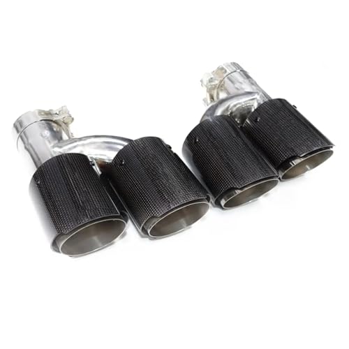 Boquilla de escape de fibra de carbono brillante doble universal de 54mm