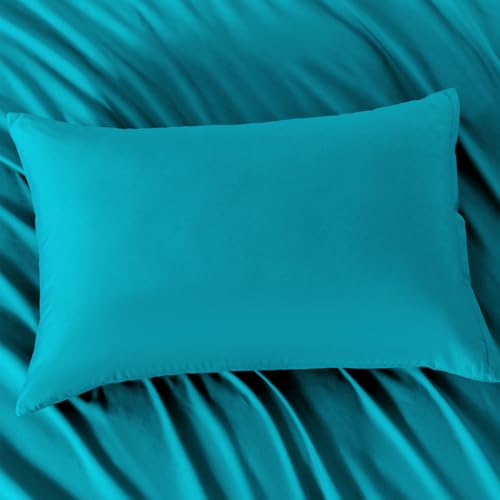 Image of Queen Size Zipper Pillow Cases Set of 2,Freshwater Blue,20x30 Inches | Soft Comfortable, Not Shrink, Breathable Luxury
