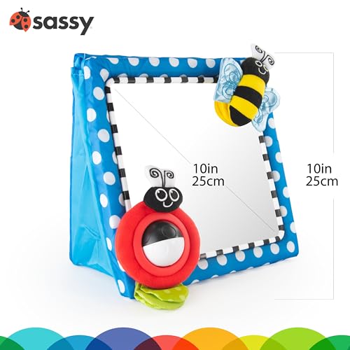 Sassy Tummy Time Floor Mirror, Developmental Baby Toy, Newborn Essential, Great Shower Gift, 0+ months by Sassy - Image 2