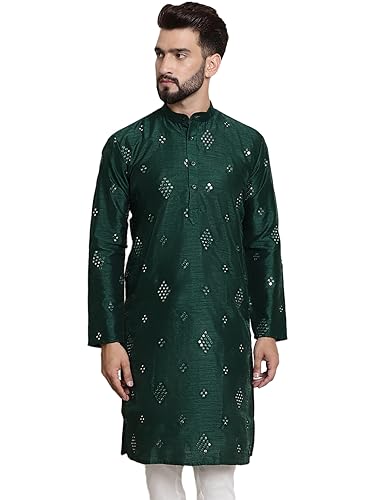 Image of SOJANYA (Since 1958 Men's Silk Blend Designer Long Kurta