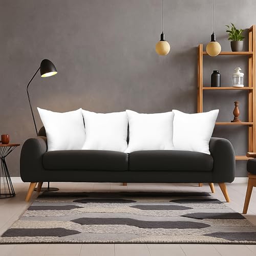 Image of Premium Polyester Fiber Cushion Fillers - Pack of 5 | 12x12 Inches | White | Soft & Fluffy Sofa & Bed Pillows for Support & Decor