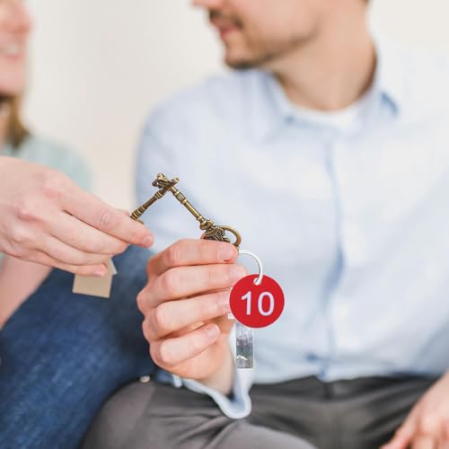 Placas numeradas redondas de plástico rojo para la gestión de llaves 6