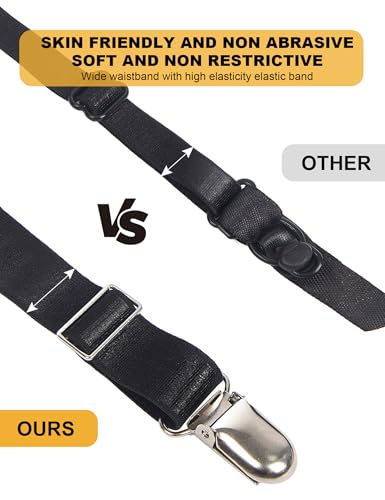 ohyeah High-Waisted Garter Belt Set Black Lace Garter Belts for Thigh Highs with 6 Straps Metal Clips Vintage Garter Belt Lingerie Set for Women M-L