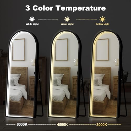 Full Length LED Mirror for Bedroom - Black