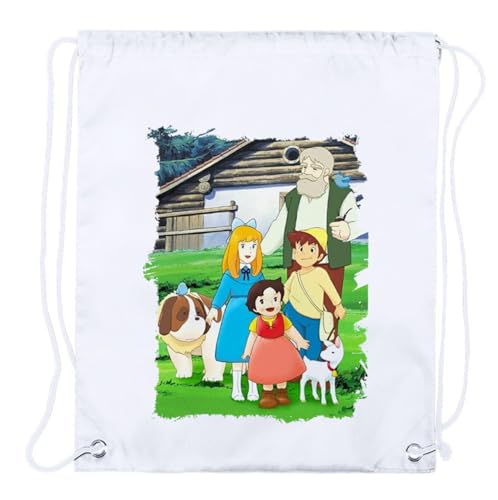 MERCHANDMANIA 1 Mochila DE Cuerdas Serie Antigua DE Heidi Anime Playa Piscina Picnic Excursion Personalizada