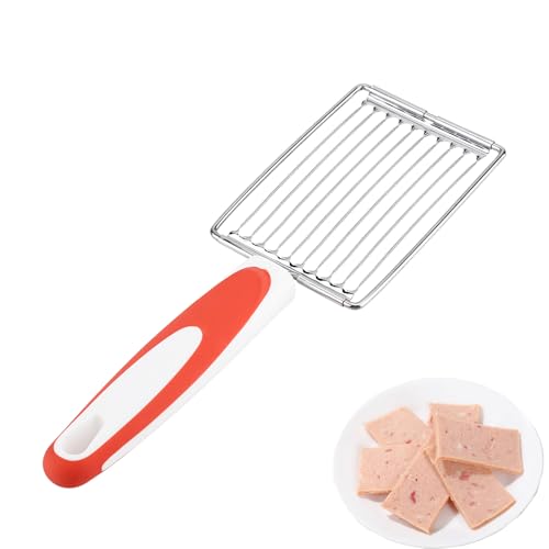 Cyrank Orange Alloy Steel Food Slicer, 10-Piece Set, Ideal for Luncheon Meat, Spam, Boiled Eggs, Cheese, Sushi, Ham, Tomato, Dragon Fruit