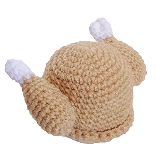 Nawwgy Novelty Knitted Turkey Hat Roasted Turkey Hat Turkey Trot Hat Thanksgiving for Baby Infant Toddler Teenager Kid Children Yarn