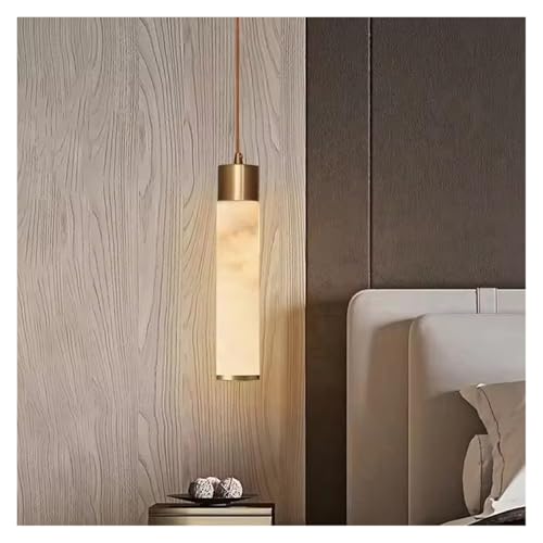 Suspension LED en pierre et cuivre moderne pour éclairage de chevet