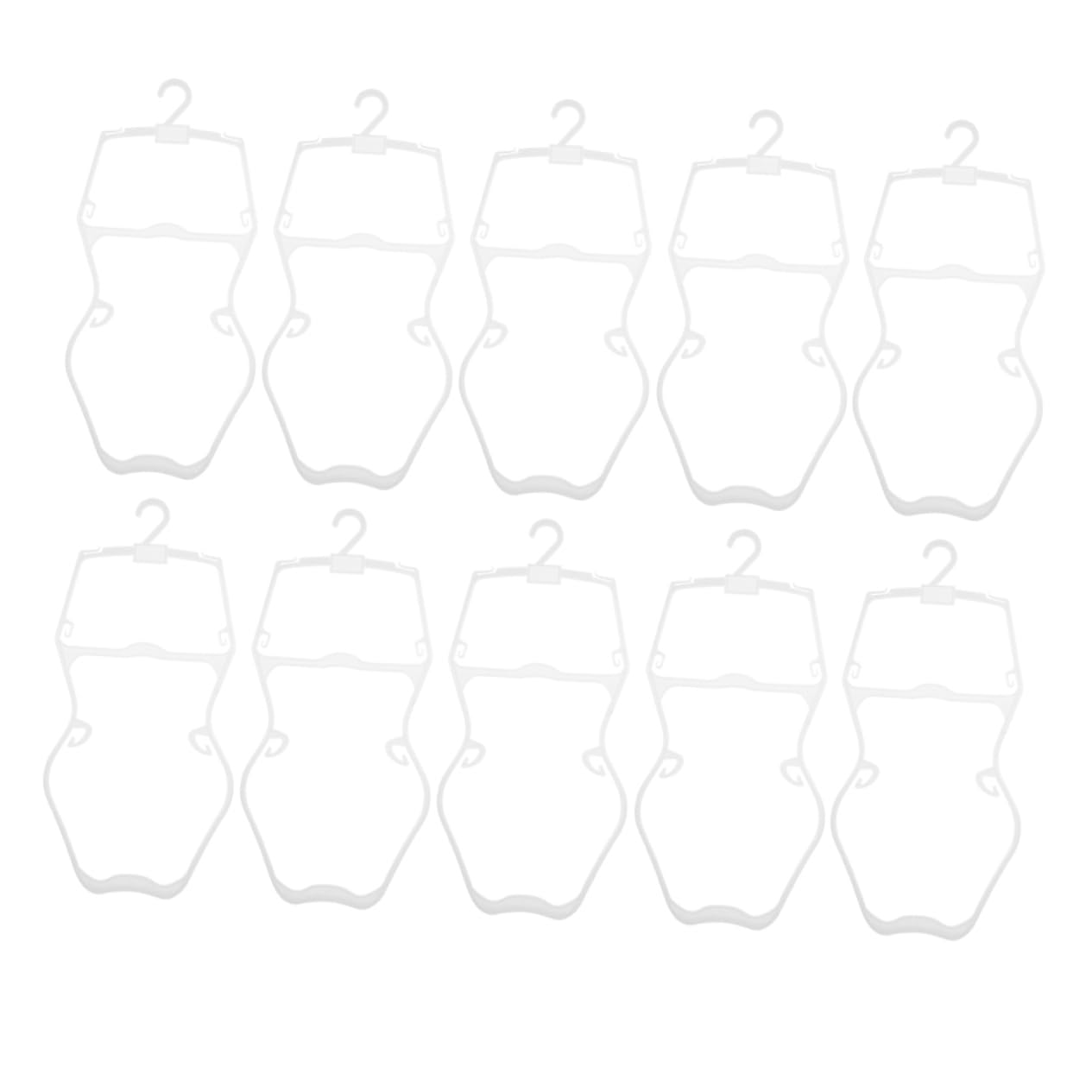 KOMBIUDA Versatile Boys and Girls's Swimwear Hangers 10 Pack Plastic Suit Hangers Sturdy Anti-Slip White