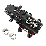 12V DC Fresh Water Pump with 2 Hose Clamp 12 Volt Diaphragm Pump Self Priming Sprayer Pump with...