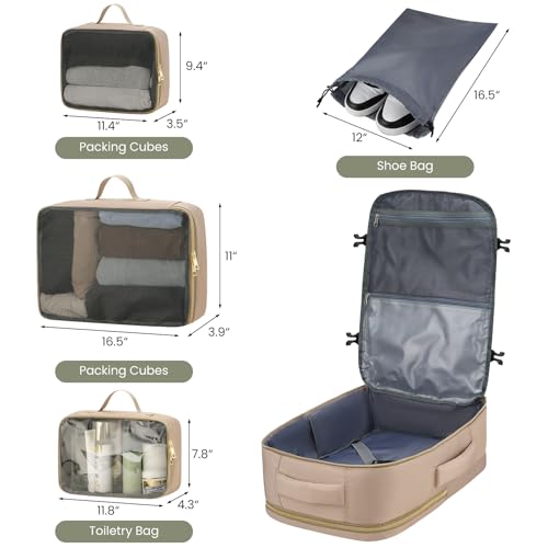 Image of YAMTION 40L Large Travel Backpack for Women,Carry On Luggage with 4 Packing Cubes, Airline Approved Weekender Backpack for Personal Items fits 17 Inch Laptop
