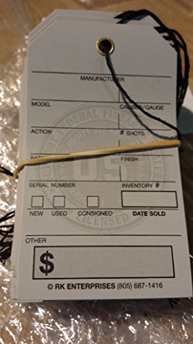 Firearms Price Tags with String and Eyelet (1000 Pack)