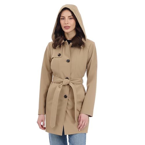 Image of Michael Kors Women's Trench Coat Style Raincoat with Detachable Hood