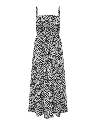 Robe longue noire Elodie motif all-over | L'élégance sans effort au féminin