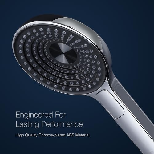 Image of Hindware Italian Collection F160205CP 3-Flow Hand Shower for Bathroom | Made of ABS | Rain, Mist & Rain + Mist Modes | Water Saving Feature | Comes with 1.5m Hose Pipe & Wall Hook