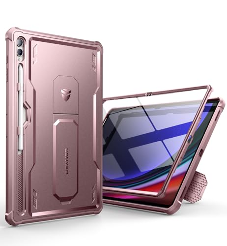 Dexnor Case for Samsung Galaxy Tab S10 Ultra (2024), S9 Ultra(2023), S8 Ultra(2022) 14.6 Inch, [Built in Screen Protector & Kickstand] with Pen Holder Heavy Duty Shockproof Protective Cover - Pink