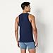 Amazon Essentials Men's Sleeveless Super Soft Modal Undershirt, Pack of 2, Medium Grey Heather/Navy, Large