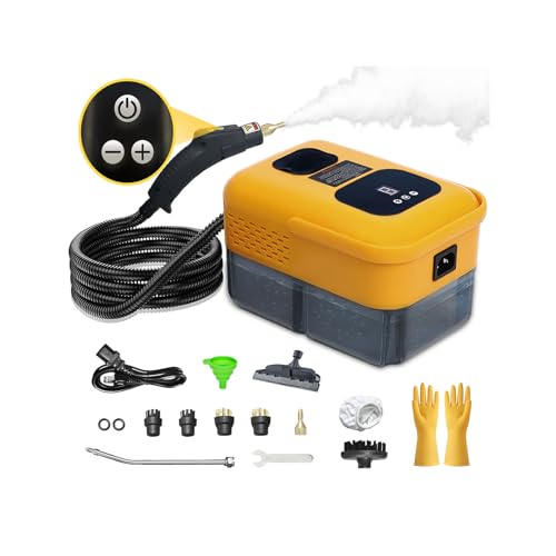 15s Fast Heating Steam Cleaner, 9-Level Adjustable Handle, Portable Steamer for Cleaning with 14pcs...