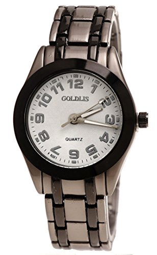 Preisvergleich Produktbild Edle Armbanduhr Kristallschliff Schwarz Grau weiß