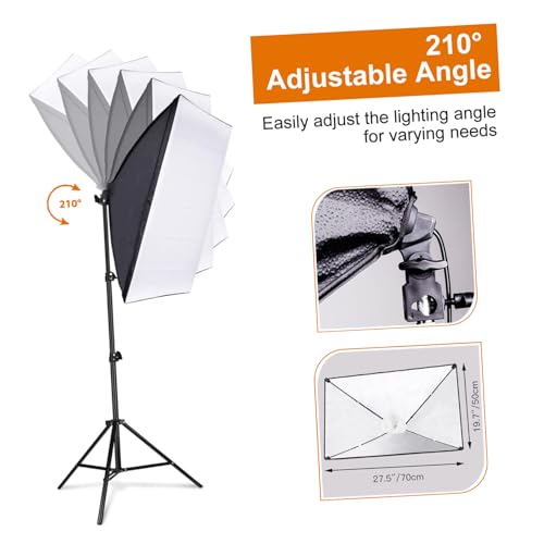 Image of Uonlytech 1Set Softbox Lighting with Remote Control Dual Color Temperature Bulb Stand Softbox for Photography Video Recording Compact Portable Photo Equipment