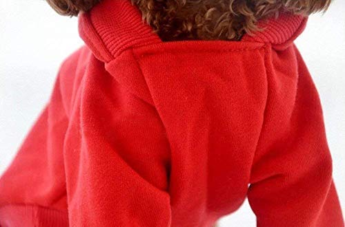 Moolecole Pet Sports Apparel Cat & Dog Cold Weather Coats Dog Hoodies Pet Sweaters (L, Red)