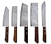 Produktbild yoaxia ® Marke - Thailand Messerset [ 5 Messer: #248, 22, 21, 171, 172 ] Messer mit Holzgriff + 1 Essstäbchen-Helfer gratis