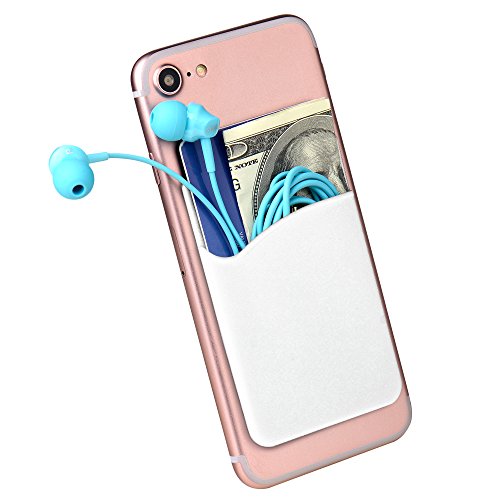 Image of SHANSHUI Cell Phone Wallet, 3 PCS Strong Adhesive Card Sleeve Silicone Card Pouch Stick on Phone Compatible for iPhone /Samsung Galaxy /Sony /Huawei and Most Smart Phones - Black White Pink