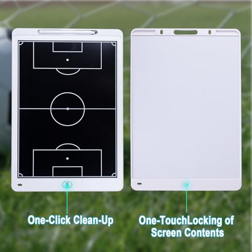 Image of Magnetic Electronic Soccer Coaching Board, 16 inch LCD Soccer Coaching Board,LCD Soccer Strategy Board with Stylus Pen,Soccer Board Tactic Board, Training Equipment,White