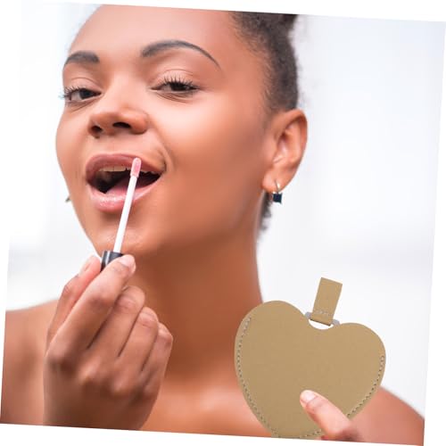 Espejo compacto de maquillaje en forma de corazón 2 piezas miniatura 4