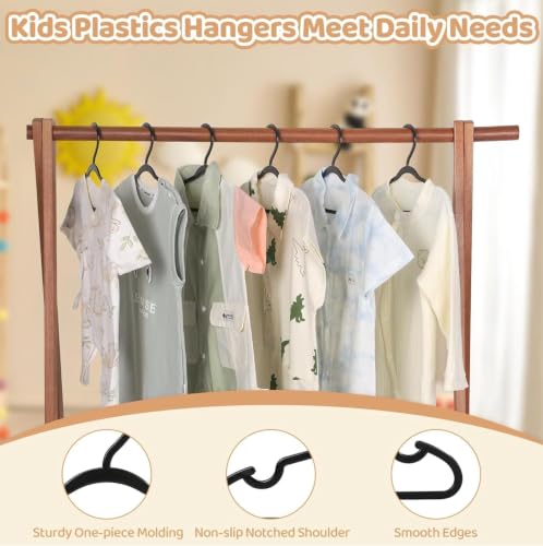 Image of 12 Pcs Kids & Baby Clothes Hanger Set, Premium Plastic Hangers for Dresses, Tops, Rompers & Baby Wear, Space Saving,Perfectly Size to fit All Types of 0-18 Kid's Clothes