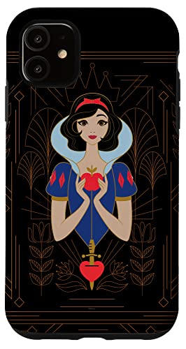 Coque iPhone 11 Princesses Disney Blanche Neige style Art Déco pour protection antichoc élégante