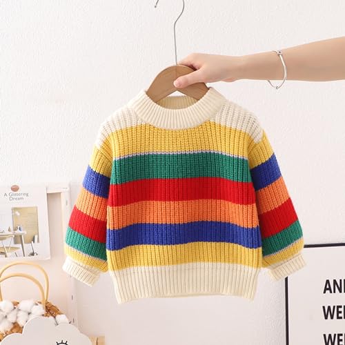 Boy Sweatshirt Sweater Pullover Cute Rainbow Stripe Coat For Autumn Fall And Winter Boys Shorts Size 203