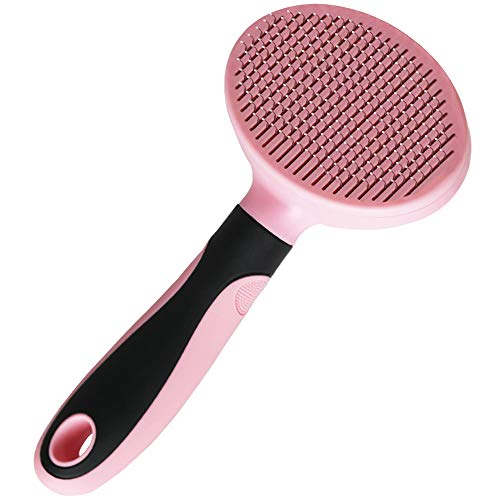 Cat Brush for Shedding, Slicker Pet Grooming Brush for Cat and Small Medium Dog, Self-Cleaning Slicker Brush