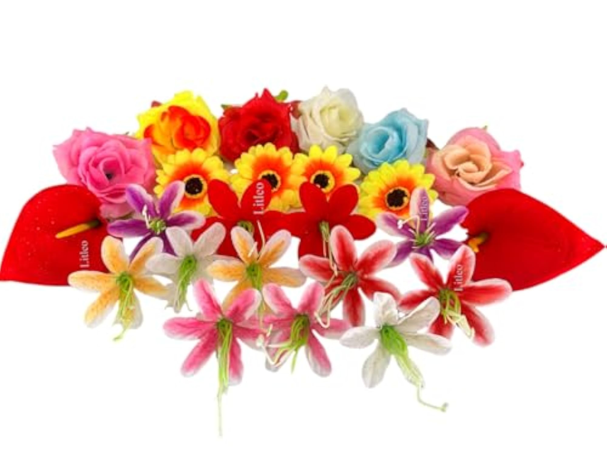 Artificial Mixed Flower Box Set, 24 Pcs