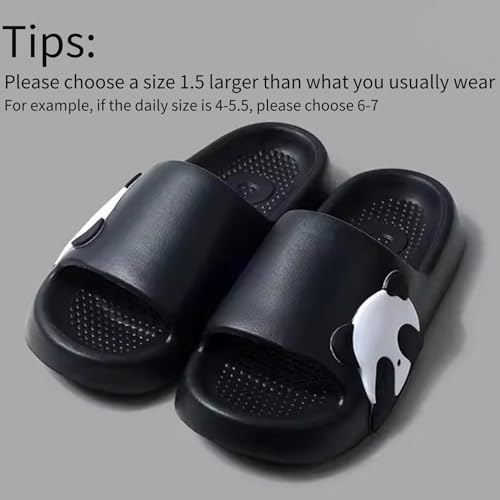 Cute Panda Slippers for Women Men Indoor Outdoor House Shower Shoes Non-Slip Adorable Cartoon Panda Slides Comfortable Couple Home Summer Sandals2