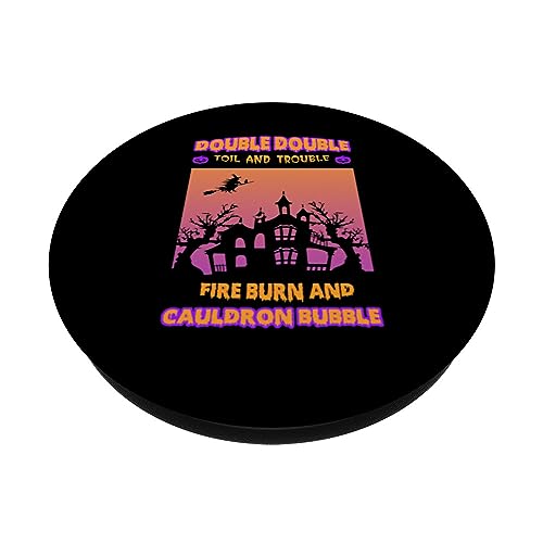 Trouble Fire Spooky Halloween & Double Toil Creepy Double PopSockets Swappable PopGrip, Black - Image 2