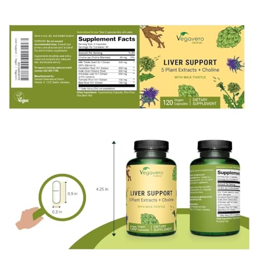 Liver Support | Milk Thistle Supplement 9000mg | 120 Capsules | Dandelion, Artichoke, Choline, Beetroot | Liver Cleanse Detox & Repair | with 80% Silymarin | NO Additive & Vegan - Image 3