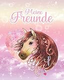 Meine Freunde: Pferde Freundebuch für Mädchen. Schulfreunde Geschenk für Grundschulkinder. Pastel Regenbogen