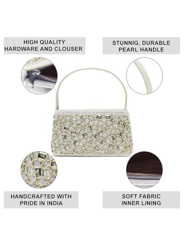 Image of Peora Malti Color Clutch Purses for Women Handmade Evening Handbags Bridal Clutch