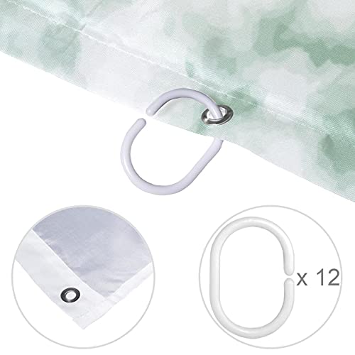 Rideau de douche marbre vert 183cm grand format imperméable anti-moisissure - 5