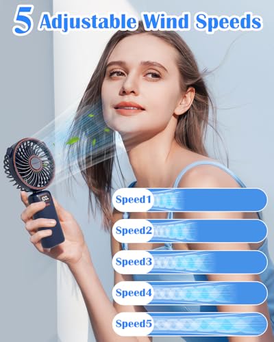 Akejrym F22 Portable Fan For Travel,Handheld Fan 4000Mah,Personal Fan, Led Digital Display thumb #3