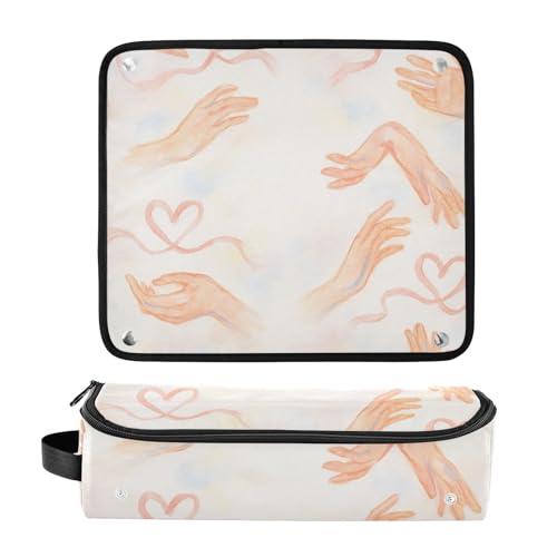 Organizador 2 en 1 para herramientas de cabello y alfombra resistente al calor, gran capacidad, para planchas de pelo, rizadores y estilizadores miniatura 3
