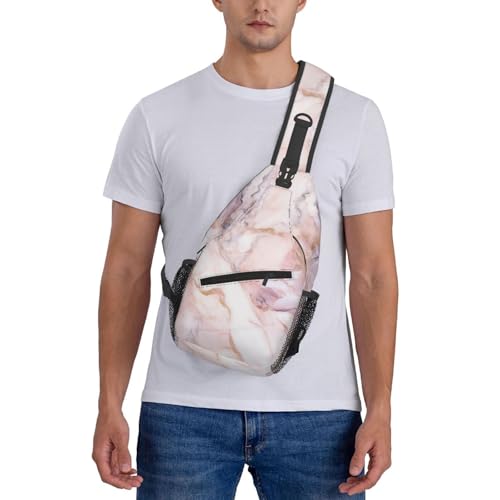 Bolso cruzado para hombre con patrón mármol blanco miniatura 7