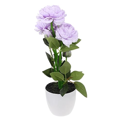 Luxshiny Simulación Realista De Peonías Maceta Decorativa De Cabezas Flor Artificial para Centro De Mesa Tonos Sin Mantenimiento para Salón y Hogar