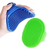 BRILLIRARE 2 Pack Dog Grooming Brush, Premium Soft Silicone Pet Bath Brushes with Adjustable Hand...