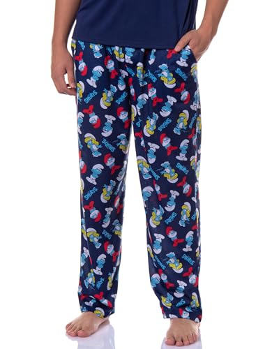 INTIMO The Smurfs Pjs Mens Papa Smurf Short Sleeve Shirt And Pants Pajama Set2