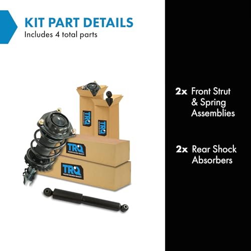 Image of TRQ Front and Rear Complete Strut Assembly & Shock Absorber Kit Complete Strut & Coil Spring Assembly Compatible with 2011-2016 Hyundai Elantra