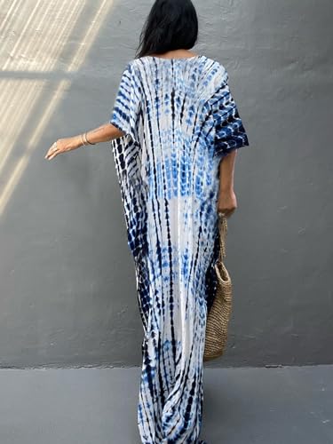 Image of Kaftan Dresses for Women Plus Size Summer Beach Dress with Print and Swim Cover Ups