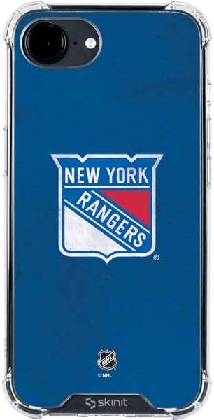 Skinit Clear Phone Case Compatible with iPhone 16e - Officially Licensed NHL New York Rangers Frozen Design